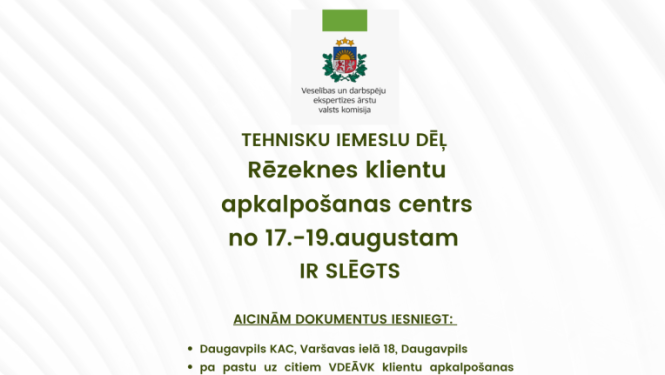 ģērbonis, informācija par Rēzeknes slēgšanu