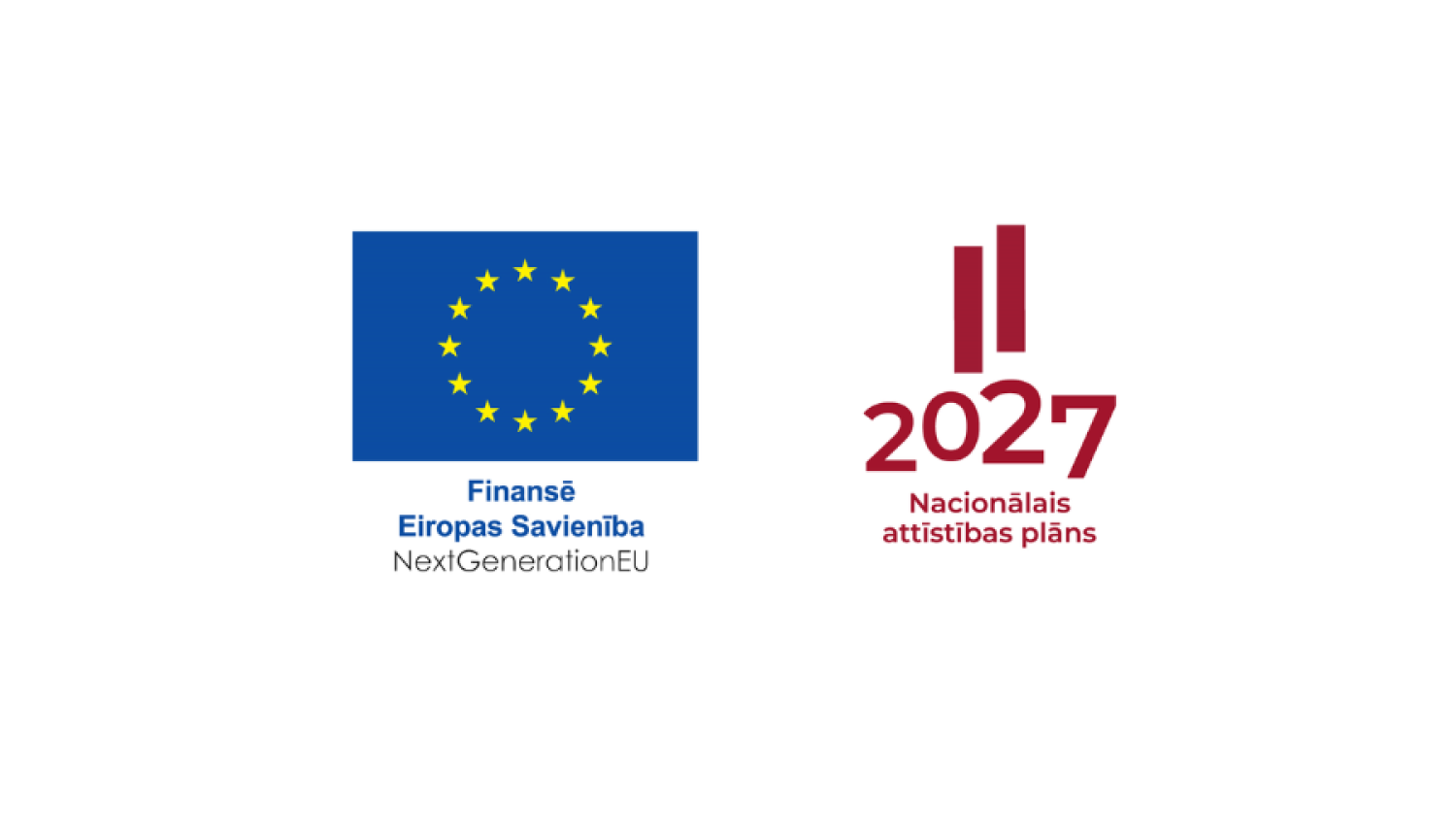 Eiropas savienības karogs, uzraksts Eiropas savienības un Nacionālais attīstības plāns