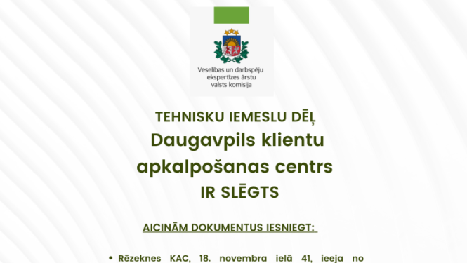 ģērbonis, informācija par Daugavpils slēgšanu