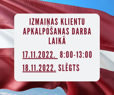 Latvijas karogs zilās debesīs