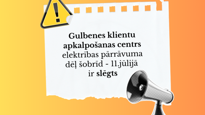 Skaļruņi , fons oranžs, informācija, ka tehniskas problēmas