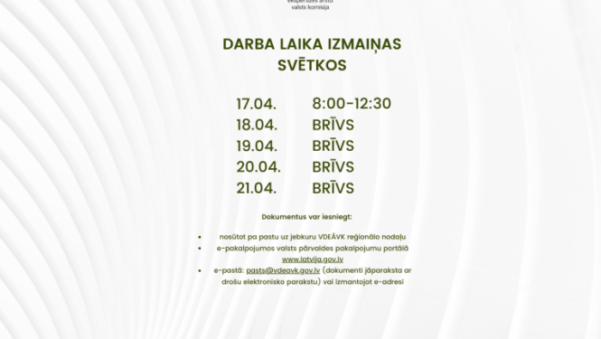 iestādes logo un darba laika izmaiņas 