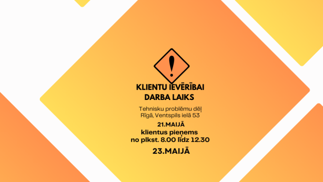 izsaukuma zīme, oranžas krāsas, info par darba laikiem
