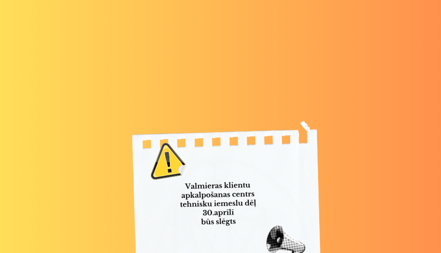 Skaļruņi , fons oranžs, informācija, ka tehniskas problēmas