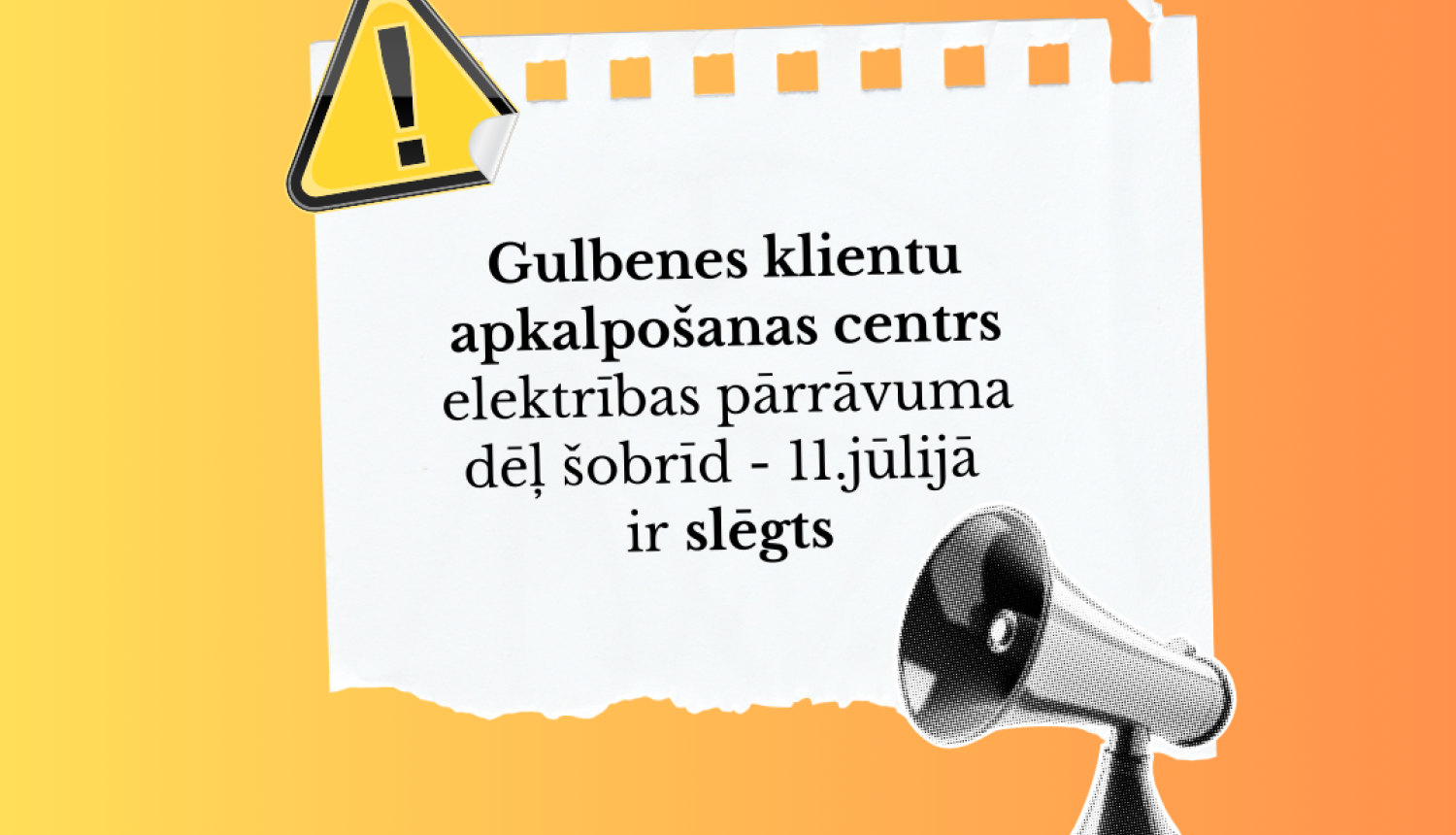 Skaļruņi , fons oranžs, informācija, ka tehniskas problēmas